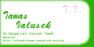 tamas valusek business card